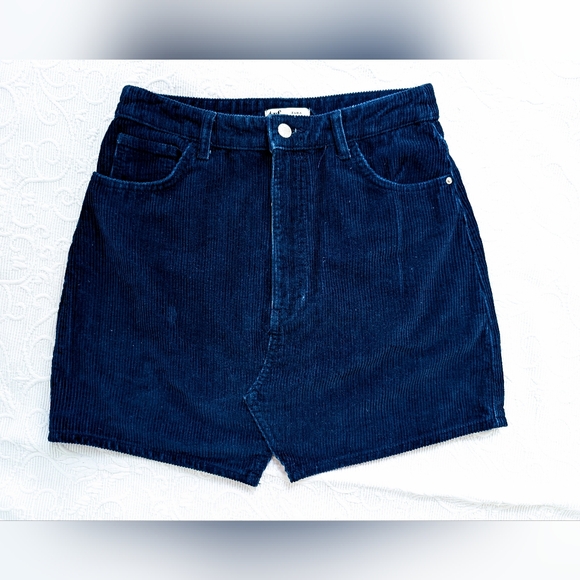 ZARA TRF Collection Blue Corduroy Mini Skirt Size Medium - Picture 1 of 2